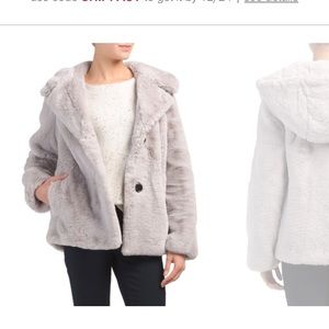 BCBG MaxAzria Faux Fur Grey Coat